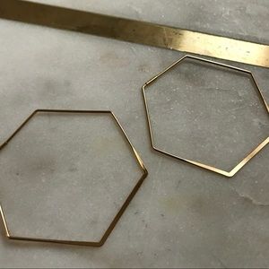 Octagon hoop earrings